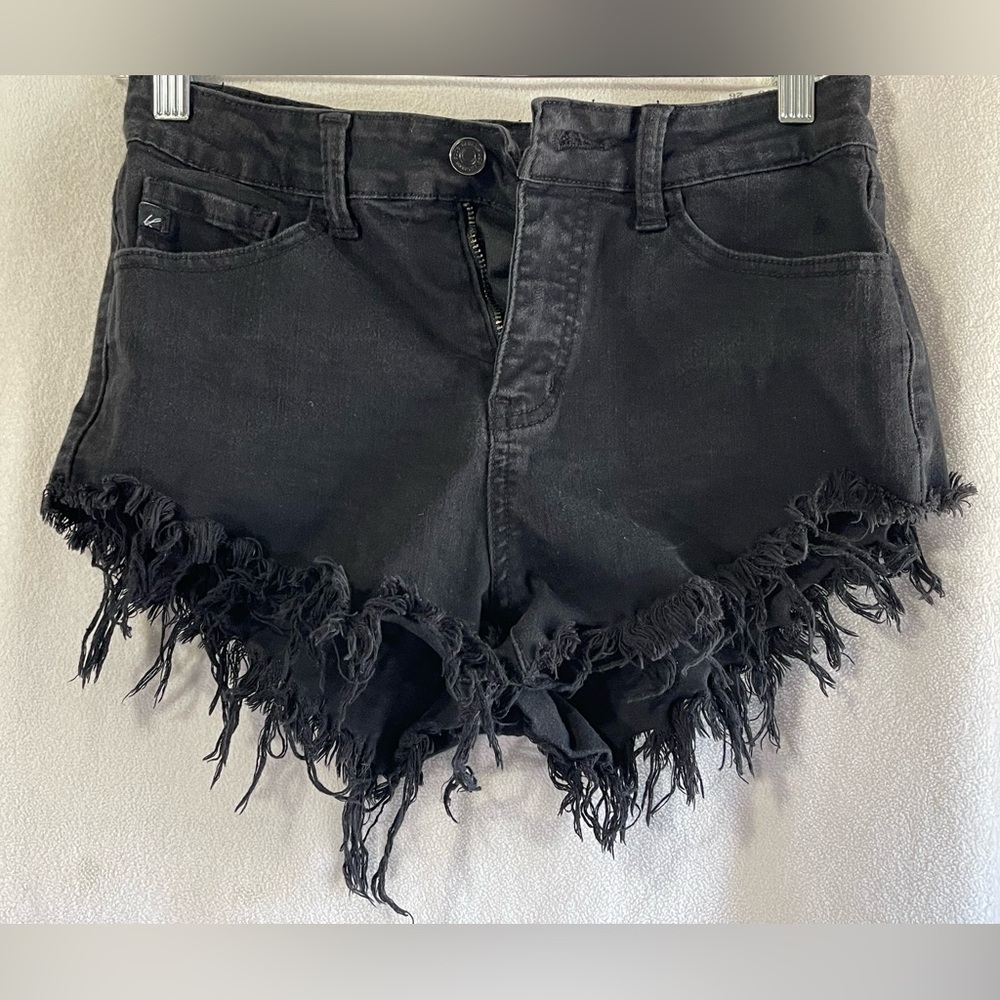 KanCan Black Frayed Denim Shorts. Size 26